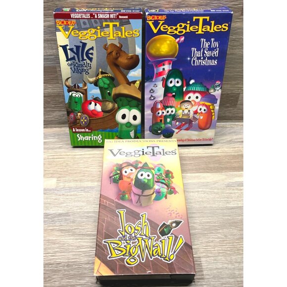 VeggieTales VHS Lot Josh & Big Wall Lyle Kindly Viking Toy That Saved Christmas - Picture 7 of 7